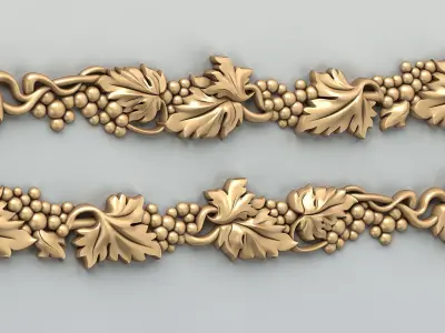 Carved decor horizontal 033 3D model