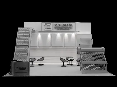 Booth Exhibition Stand a107a 3D model