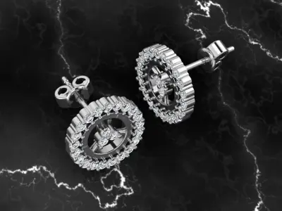 Jewelry Earring 3D print model 5