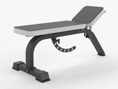 Weight flat bench adjustable 02 3D model