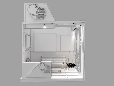 kiosk partition booth a348b  3D model