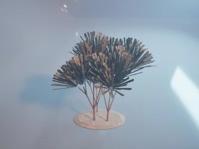 Conceptual shrub S1Bv6 Low-poly 3D model