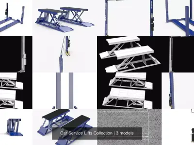 Car Service Lifts Collection 3D Model Pack