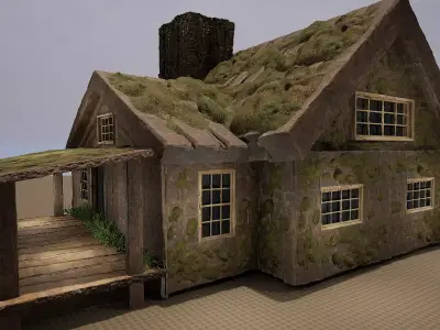 Wooden Village House Free 3D model