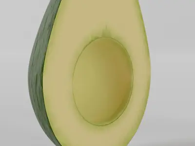 Avocado - Cut with seed Low-poly 3D model