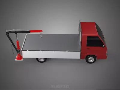 ATTACHMENT HYDRAULIC LIFT JIB CRANE WINCH WIDE DECK PICKUP TRUCK 3D model