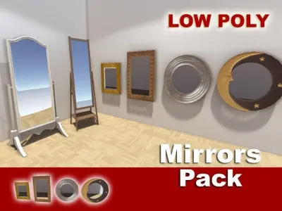 Mirrors Pack Low-poly 3D model