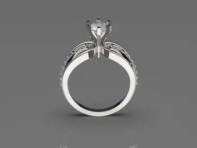 bride solitaire diamond ring  sr0077 3D print model