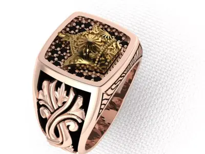 usa gold Ring 3D 3D print model