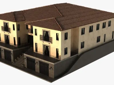 Luxury mediterranean villa 3D model