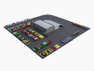 truck showroom Low-poly 3D model
