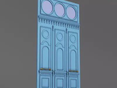 Classic Old Door 001 3D model
