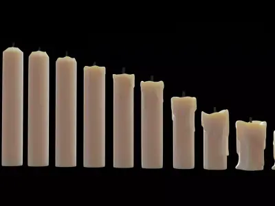 Candles Pack Props Low-poly 3D model