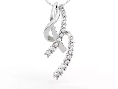 Curved Diamond Pendant 3D print model