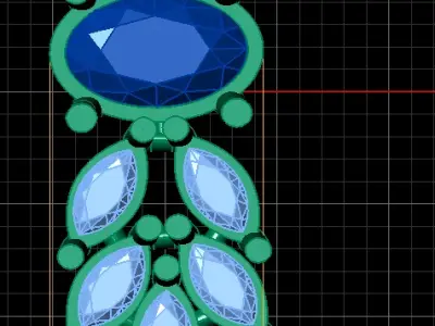 Crimson Elegance Charms Pendant 3D Printable Model 3D print model