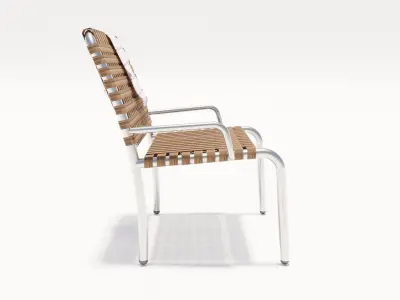 Chair 3d model wooden with towel Free 3D model