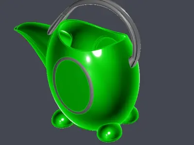 Green kids watering can 3D model