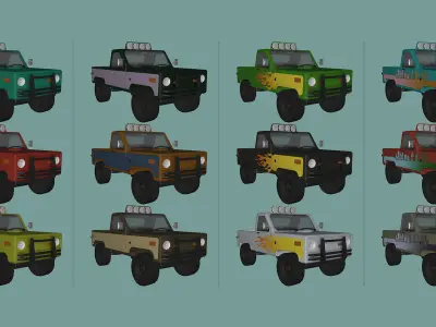 Pickup Car Low-poly 3D model