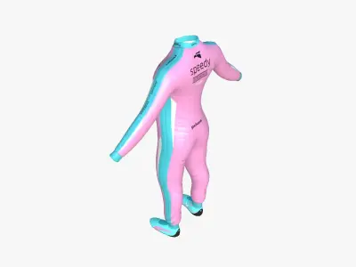 Racing Pilot Uniform A07 Pink - Character Clothing Design Low-poly 3D model