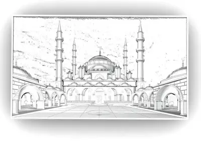 beautyful panel Mosque     3D model