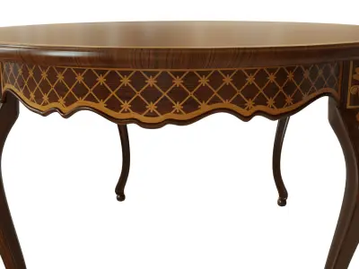 Classic table with inlaid veneer 1800 3D model
