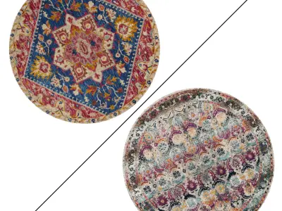 Round Rug Set 36 3D model