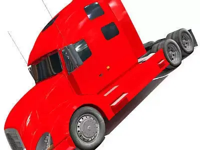 Red Truck Tractor 01 3D model