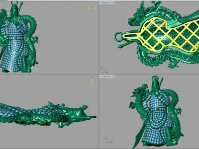Chinese statue pendant 3D Quan Cong 3D print model