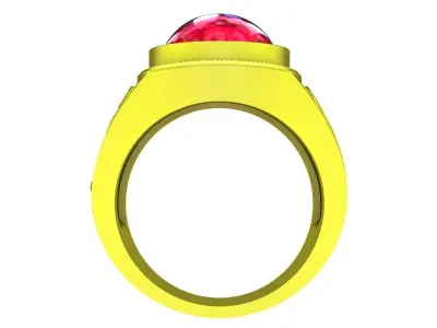 A5402 Oval Ruby Men Ring 3D print model