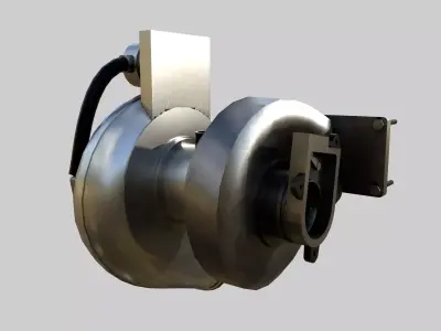 Turbocharger Low-poly 3D model