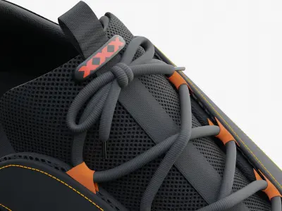 Sneakers with flames Low-poly 3D model