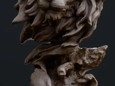 Lion Decoration Sculpture scan 3D model