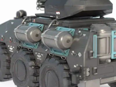 Future sci-fi geomagnetic storm car 3D model