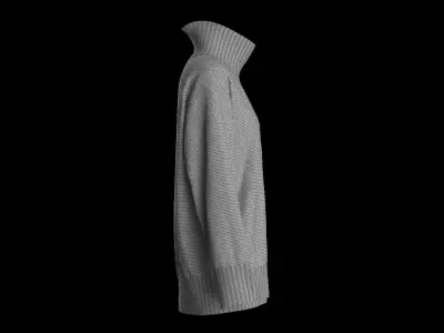 Female knit long sleeve  3D model