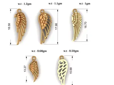 Feather Pendant Collection 3D print model