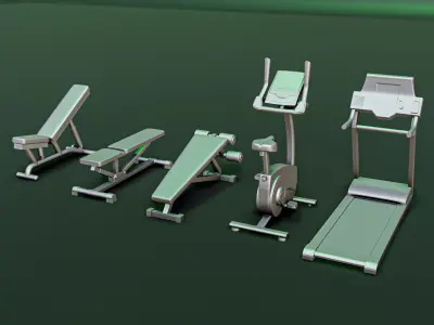 Sport Gym Diorama Pack 3D print model