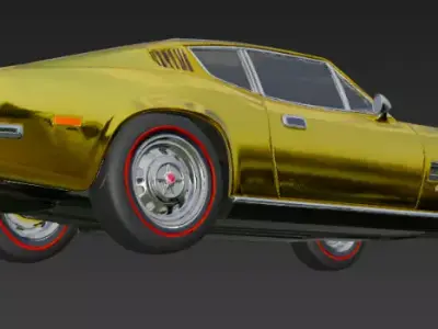 Golden Classic Sports Car High quality 3D Model 3D model