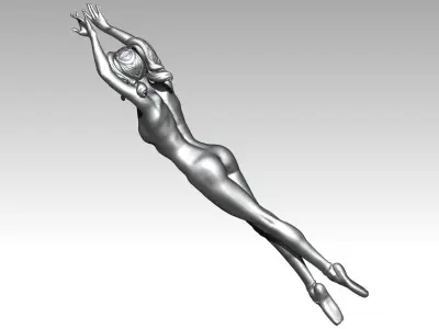 Girl Woman Sport Dance Statue 3D print model