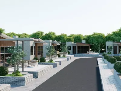 Modern Residential Complex 3D Model 3D model