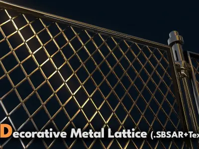 10 Decorative Metal Lattice SBSAR - Textures 3D model