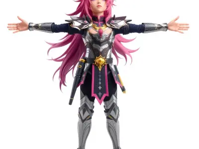Fantasy Warrior Character Model Pack Low-poly 3D model