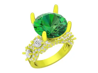 7285 luxury diamond engagement ring 3D print model