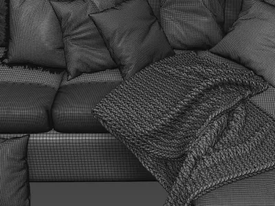 Vimle Sofa 3 Seats Chaise Longue 3D model