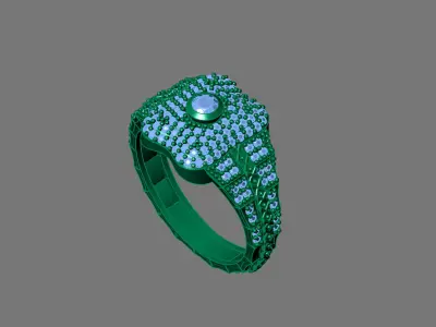 Gents Rings Diamond Men Ring STL 3DM 3D ready print model 3D print model