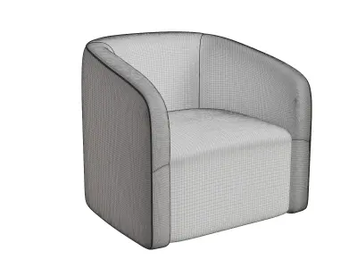Velvet Campbell Club Chair 3D model