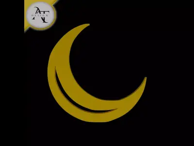 Simple Moon Symbol - 2D Art Free 3D print model 2