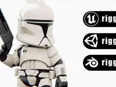 IMPERIAL TROOPER-b  Rigged for Unreal Engine - Unity - MIXAMO  3D model