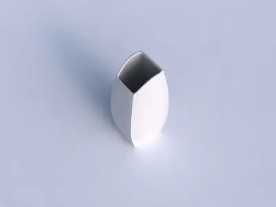 Vase arc rectangle with fine bands uniform vertical 3D print model