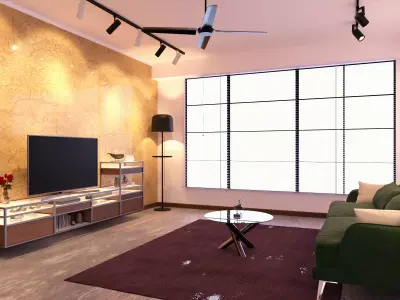 Living Room 3D model Low-poly 3D model