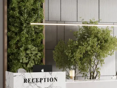 Reception desk - office furniture 20 Low-poly 3D model